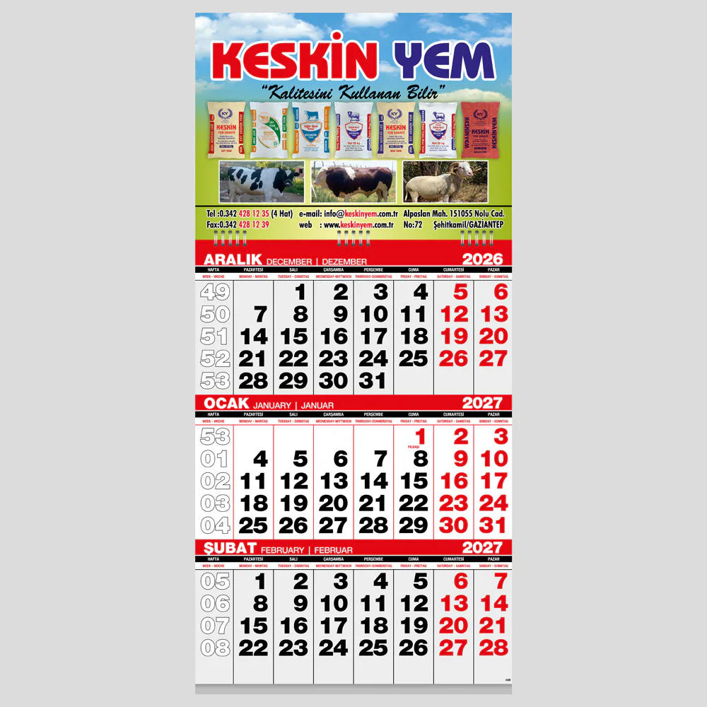 Ekonomik Küçük Boy Gemici Takvim GMC-03